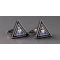 Stainless Steel Cufflinks - Custom Triangle with Screen Print